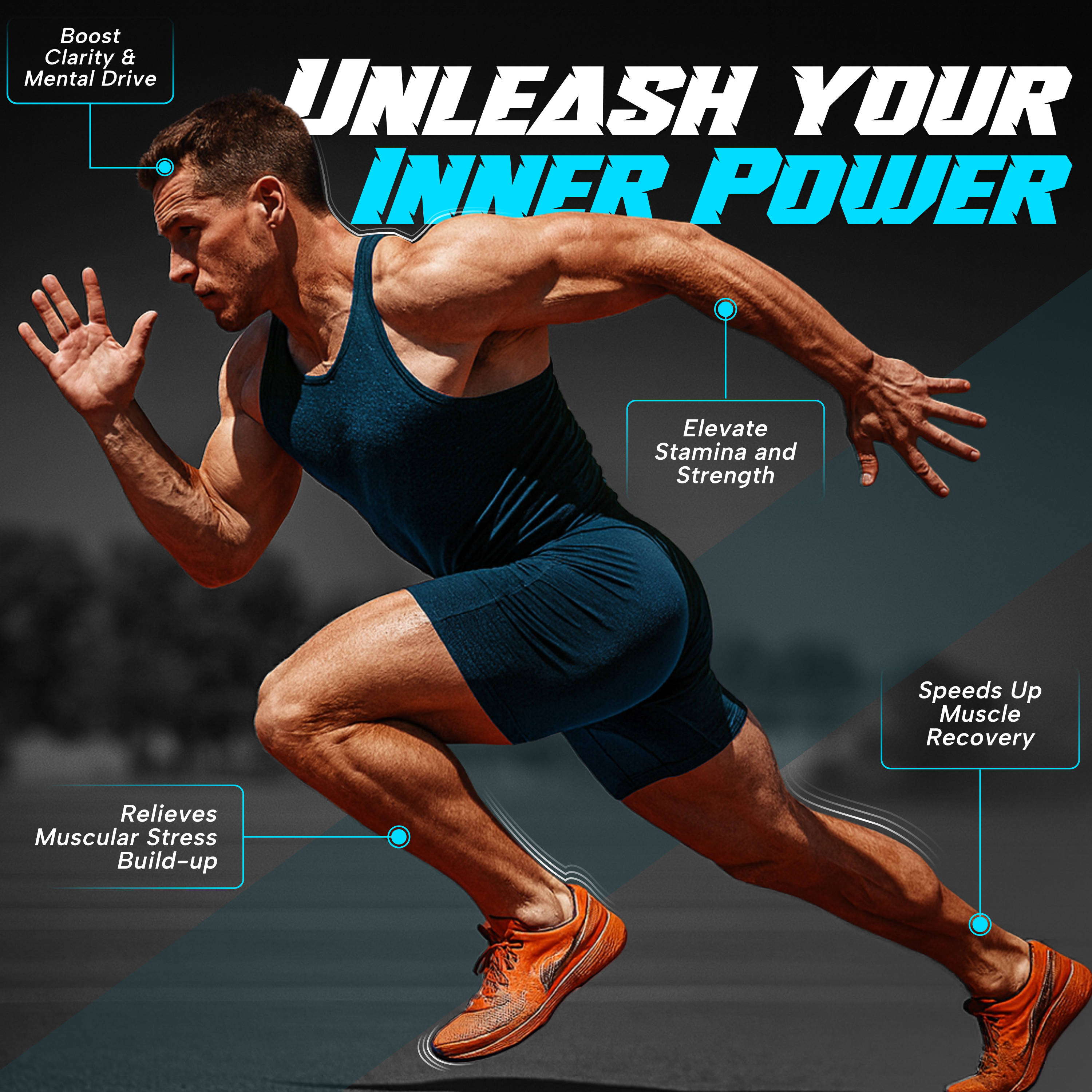 Athlete sprinting powered by THRIVE+ creatine gummies benefits